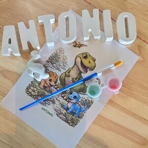 DIY Paint it yourself custom name painting kit with 1" plaster letters